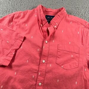 Chubbies Shirt Mens M Pink Short Sleeve Button‎ Down Pineapple Print Cotton